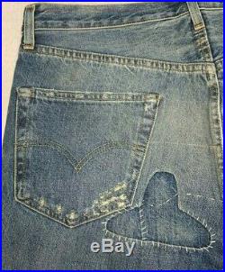 Levi's 501 Jeans 1955 Levi Vintage Clothing Selvedge Cone Denim Men's 32(33) x32