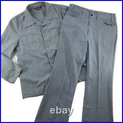Levi's Leisure Suit Men's Jacket Pants Blue Pinstripe Vintage 70's Size Unknown
