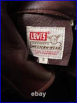 Levi's Vintage Clothing LVC Shorthorn Leather Seude Jacket Size S Made in ITALY