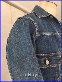 Levis Big E Type II 2 Selvedge Denim 507 XX Blue Jean Jacket c. 1950’s VINTAGE