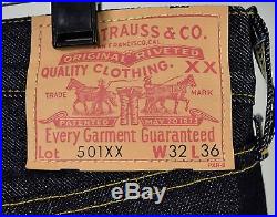 Levis LVC Jeans Vintage Clothing 501 1955 Rigid Raw Indigo Selvedge Denim 32 Men