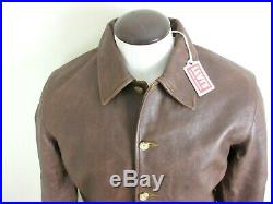 Levis Mens Vintage Clothing Strauss Italian Leather Jacket Brown Distressed NWT