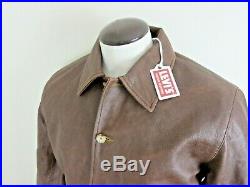 Levis Mens Vintage Clothing Strauss Italian Leather Jacket Brown Distressed NWT