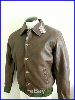 Levis Mens Vintage Clothing Strauss Italian Leather Jacket Brown Size Medium NWT