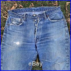 Levis True Vintage 501 Jeans, Redline Selvedge Big E 34X31 Beautiful Patina
