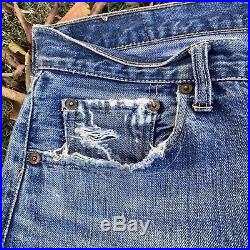 Levis True Vintage 501 Jeans, Redline Selvedge Big E 34X31 Beautiful Patina