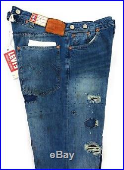 Levis Vintage Clothing LVC 1915 501 XX Selvedge Jeans Mens Size 29 Destroyed