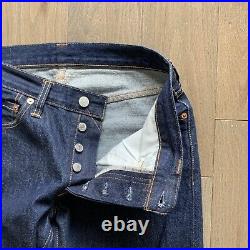Levis Vintage Clothing LVC 501 Dark Selvedge Denim Jeans 30x28.5 USA Workwear