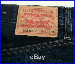Levis Vintage Clothing LVC 505-0217 Selvedge Big E Denim Men Jean Sz34x32 Actual