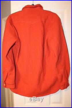 Levis Vintage Clothing LVC Orange Fleece Pullover 3 Button Mens Size Large