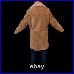 London Fog Maincoats Sheepskin Suede Shearling Lined Men or Women Over Coat VTG