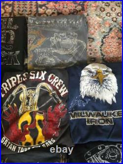 Lot 15 vintage & used t-shirts tees harley davidson biker chopper 70's 80's 90's
