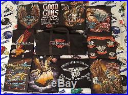 Lot Of 10 Vintage 80's Harley Davidson/Motorcycle T-Shirts M With Bag 3D Emblem