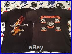 Lot Of 10 Vintage 80's Harley Davidson/Motorcycle T-Shirts M With Bag 3D Emblem