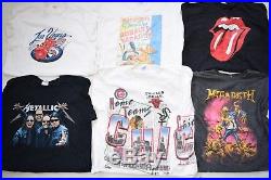Lot of 43 Rock shirt vintage 70s 80s 90s cap mix harley davidson iron maiden