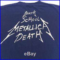 METALLICA Vintage T Shirt 90's CONCERT 1992 Birth School Death TOUR Large Tee
