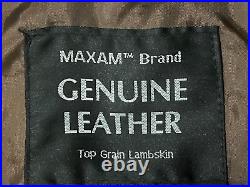 Maxam men's vintage leather Top Grain Lambskin Bomber jacket size XL