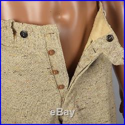 Medium 1920s Mens Pants Plus Sixes Wool Fleck Tweed Knickers Ribbed Knit Vintage