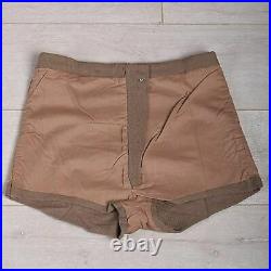Medium 34 Mens Deadstock Vintage 1960s 60s Mod Brown Cotton Knit Mini Shorts