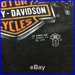 Mega Rare! Vintage 80s 3D Emblem Harley Davidson Paper Thin Pig T Shirt