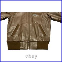 Members Only Genuine Leather Jacket Men's 38 Brown Vintage Europe Zipper Biker