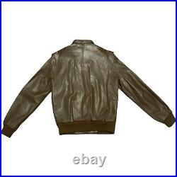 Members Only Genuine Leather Jacket Men's 38 Brown Vintage Europe Zipper Biker