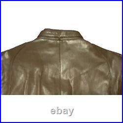 Members Only Genuine Leather Jacket Men's 38 Brown Vintage Europe Zipper Biker