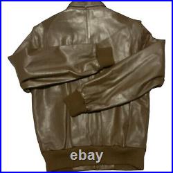 Members Only Genuine Leather Jacket Men's 38 Brown Vintage Europe Zipper Biker