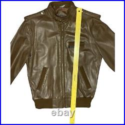 Members Only Genuine Leather Jacket Men's 38 Brown Vintage Europe Zipper Biker