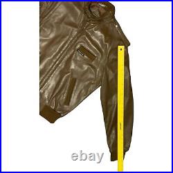 Members Only Genuine Leather Jacket Men's 38 Brown Vintage Europe Zipper Biker