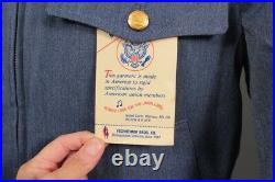 Men's 1970s 1980s NOS Blue Post Office Mail Carrier Jacket S Long 70s 80s