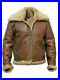 Men’s Aviator RAF B3 Flying Bomber Fur Shearling Real Sheepskin Leather Jacket