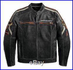 Men's Rider Harley Davidson Vintage Black Genuine Leather Jacket