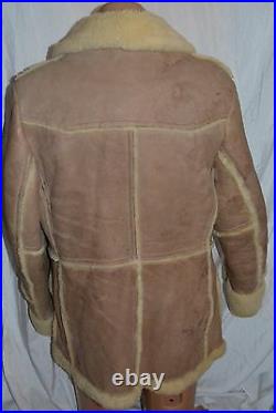 Men's Tan Sheepskin Shearling Coat size 42 by American Sheepherder Jacket M