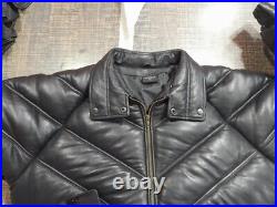 Men's V-BOMBER Genuine Lambskin Leather Jacket GOOSE DOWN SIZE XLARGE