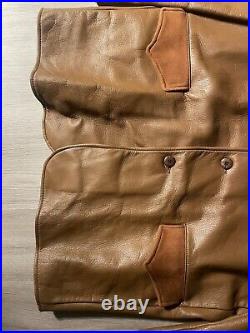Men's Vintage Deer Wear Brand Deerskin Tan Leather Jacket Lined Size 52 USA Made
