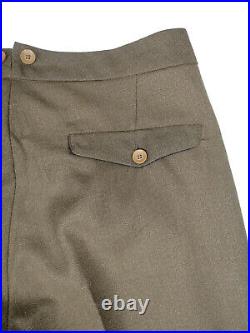 Mens 1940s Vintage Style Swing Trousers Brown Highwaist Notch Fishtail Trousers