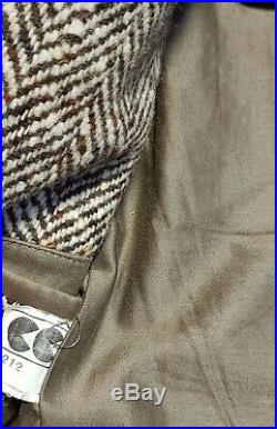 Mens 1940s WWII CC41 X212 Herringbone Wool Overcoat UK Medium Vintage Clothing