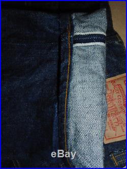 Mens 502 XX 0117 BIG E Vintage 1966-1968 Original Levi Jeans Raw Denim Selvedge