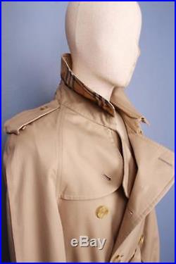 Mens BURBERRY Double Breasted Short TRENCH Coat Mac Beige Size 36