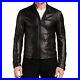 Mens Biker Vintage Motorcycle Black Cafe Racer Leather Jacket