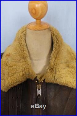 Mens SCHOTT B-3 USAAF Sheepskin Leather Winter Flight Jacket Size 48/50
