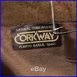 Mens VTG 80s 1980s Cork Jacket Windbreaker Chinstrap Corkway Spain NOS Deadstock
