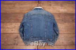 Mens Vintage 1980s Levis Fur Lined Blue Denim Sherpa Jacket Large 44 R6689