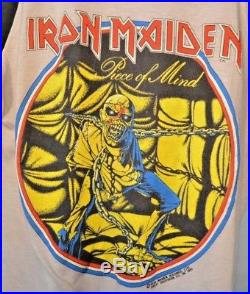 Mens Vintage 80's 1983 Iron Maiden World Piece Tour Shirt Medium