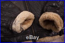 Mens Vintage B3 Black Sheepskin Leather Sherpa Flight Jacket Medium 40 R6790