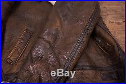 Mens Vintage B3 Sheepskin Shearling Fur Lined Leather Jacket Brown M 42 R5443