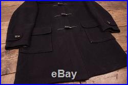 Mens Vintage Burberry 100% Wool Overcoat Duffle Coat Black. 40 M R3435