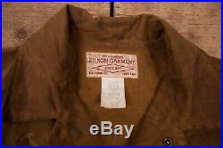 Mens Vintage CC Filson Double Logger Waxed Tin Cloth Jacket USA XL 46 R15458