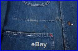 Mens Vintage Carhartt Blue Denim Workwear Chore Jacket Medium 40 R9411